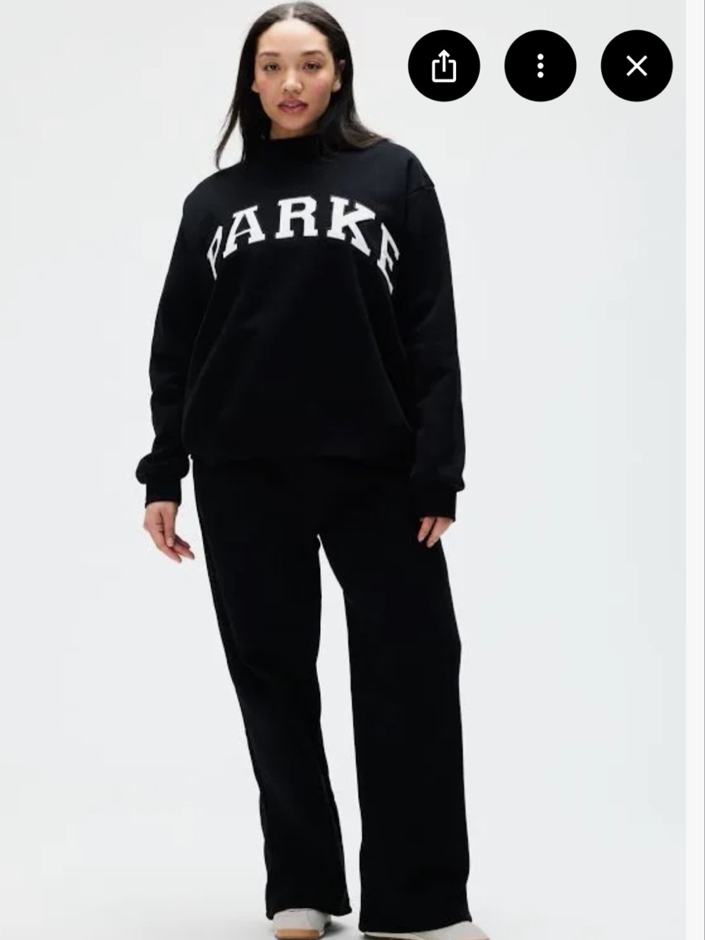 #727 PARKE Varsity Mockneck Sweatshirt BlackWhiteXXLOversizedFleece EUC Sold Out